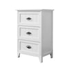 Wooden Bedside Tables Cabinet with 3 Drawers Nightstand InDoor Furniture Storage