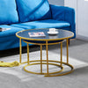Marble Vein Round Coffee Tables Set Sofa Side Nested End Tables Living Room Home