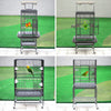 Large Metal Rolling Bird Cage With Stand Parrot Budgie Canary Cockatiel Aviary