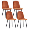Set of 2/4/6 Velvet Dining Chairs Padded Seat Metal Legs Kitchen Home Office UK