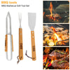 Professional 3Pcs Stainless Steel BBQ Cooking Utensil Set Spatula Tongs and Fork