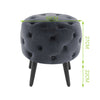 Round Footstool Ottoman Pouffe Velvet Stool Chesterfield Button Seat Bench Chair