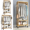 Wooden Clothes Rail Rack Garment Dress Hanging Display Stand Shoes Storage Shelf