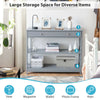 3-Tier Console Table X-design Wooden Hall Desk Side End Table W/ Storage Shelf