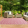 NEW Pink Blush Geometric Outdoor Patio BBQ Garden Washable Easy Clean Area Rug