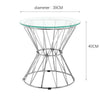 Silver Clear Glass Top Coffee Table Sofa Side End Tables Round Small Laptop Desk