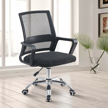 Adjustable Black Mesh Office Chair Computer Desk Chair Gas Lift Swivel Ergonomic