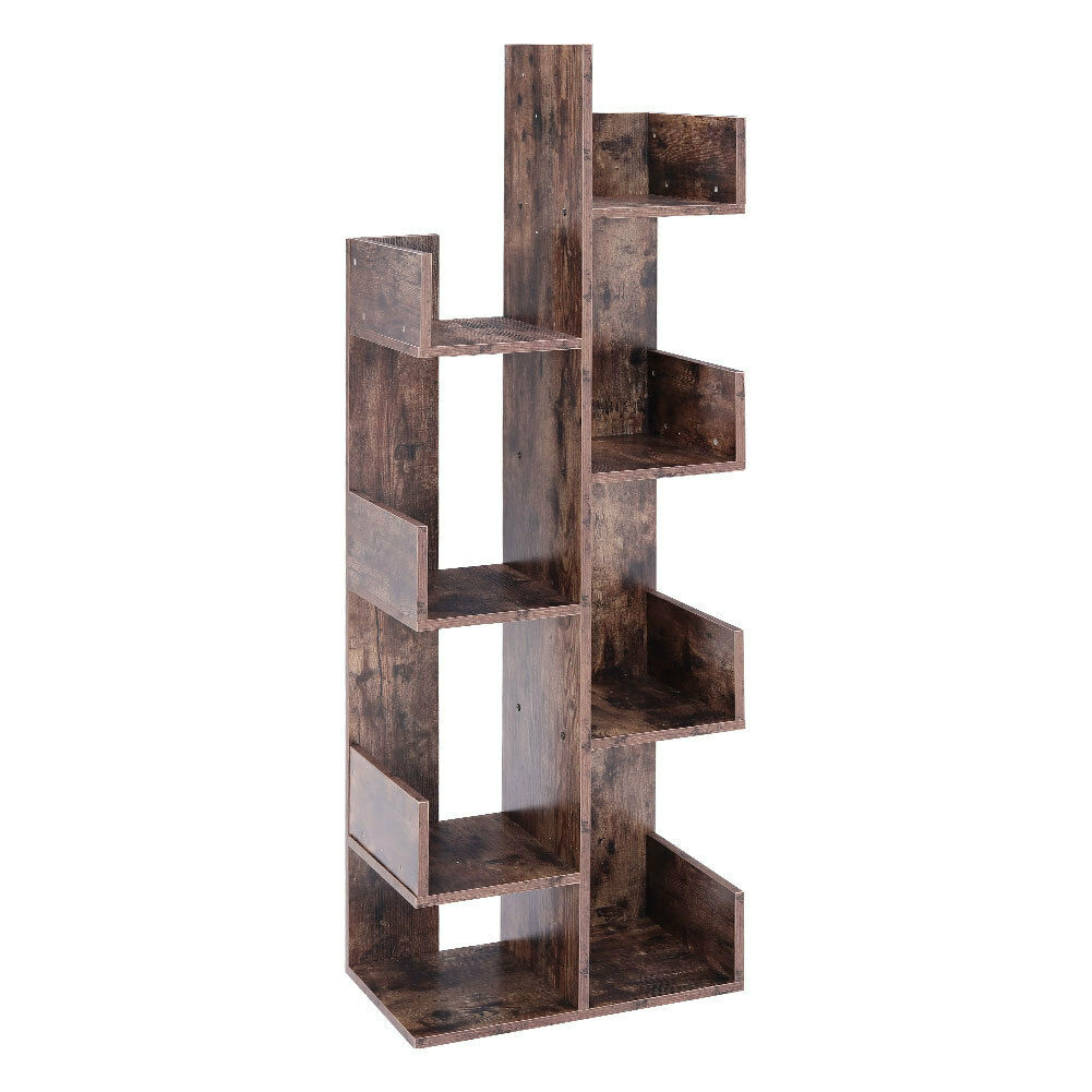 Industrial Wooden Bookcase Book Shelf Storage Display Shelving Unit Home Office