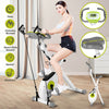 Indoor Cardio Folding Magnetic Exercise Bike Workout LCD Monitor Adjustable Seat