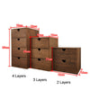 4Tiers Wooden Chest Drawers Rustic Storage Organizer Desktop Trinket Box Cabinet