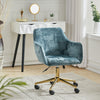 Velvet Office Chair Swivel Computer Desk Armchair Adjustable Padded Seat Home UK