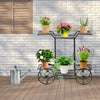 Metal Garden Cart Stand 6 Tier Flower Pot Plant Holder Home Patio Display Rack