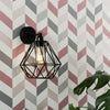 Metal Wall Light Fitting Industrial Caged Design LED Bulb Living Room Light