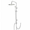 Shower Kit Twin Head 2 Mixer Shower Heads Rail Hose Riser Square Bathroom Set