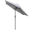 2.5M Outdoor Garden Parasol Patio Round Sun Shade Canopy Umbrella Crank Grey