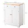 Kitchen Storage Cabinet Cupboard Organiser with Rubberwood Top, Shelf,Drawer