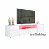 LED Light Storage Cabinet TV Stand High Gloss Doors Drawers Media Unit Sideboard