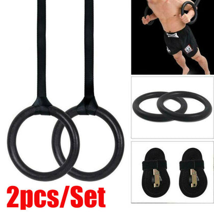 Fitness Home Gym Gymnastic Rings with Straps Gym Strength Training Pull Up 400KG