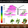 4 Head 80LED Grow Lights Growing Veg Flower For Indoor Clip Plant Lamp + Adapter