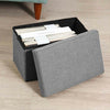 40cm Folding Ottoman Storage Box with Lid Pouffe Footstool Toy Container Bench