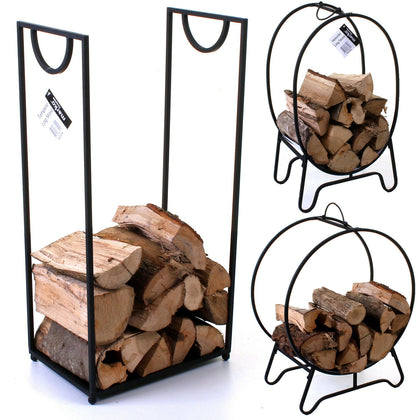 Firewood Rack Log Storer Indoor Fireside Wood Cart Mover Carrier Stand Storage