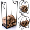 Firewood Rack Log Storer Indoor Fireside Wood Cart Mover Carrier Stand Storage