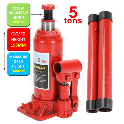 5 Ton Heavy Duty Truck Caravan Car Van Boat Hydraulic Lifting Ram Bottle Jack