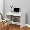Black Computer Desk 100cm 2 Drawer Dressing Table Wooden Furniture Office
