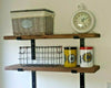 Rustic Wooden Shelf Metal Wall Floating Shelves Brackets Scaffold Board Storage