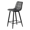 2/4/6 Modern Grey Breakfast Bar Stools Velvet Padded Seat Metal Legs Kitchen Pub