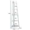 5 Tier Grey Corner Freestanding Ladder Shelf Home Display Bookcase Unit