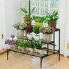 Rustproof Metal Plant Stand Garden Decor Flower Shelf Mutli Tier Stand 4-9 Pots