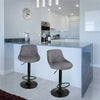 2x Velvet Swivel Bar Stools Button Back Kitchen Dining Breakfast Bar Chair Seat