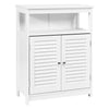 Bathroom Floor Cabinet Floor Standing Storage Cupboard w/2 Shutter Door Wooden