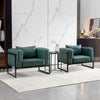 Green Sofa Armchair with Padded Seat Metal Legs Faux Leather Sofa Living Room