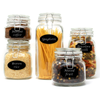 Set of 5 Clip Top Glass Storage Jars Airtight Vintage Kitchen Containers