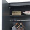 2 Door Double Wardrobe In Dark Grey - Bedroom Furniture Storage Cupboard