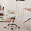 Home Office Swivel Chair Faux Leather Computer Armchair White PC Desk Adjustable