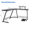 ONETWOFIT Corner L-Shape Desk Home Office Gaming Computer PC Workstation Black