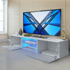 Modern TV Unit Cabinet Stand Matt Body & High Gloss Doors LED Light Livingroom