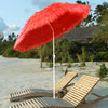 Hawaiian Parasol Beach Garden Patio Sunshade Sun Umbrella Outdoor Tilting Red