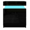 High Gloss Bedside Table Nightstand Chest Cabinet Unit with Drawers LED Lighting