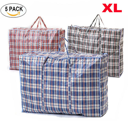 5X Extra Large Jumbo Laundry Shopping Bag Zipped Toy Storage Strong Reusable Bag