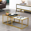 Set of 2 Nesting Coffee Table Modern Side End Table Set Metal Home Living Room
