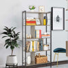 5-Tier Bookshelf Industrial Bookcase Display Metal Frame Storage Ladder Shelf