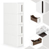 Alcove Shelving Unit on Wheels Narrow Shelf with 4 Drawers for Corner Livingroom