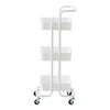 3 Tier Slim Kitchen Storage Trolley Cart Rack Tray Shelf Rolling Wheel W/ Handle