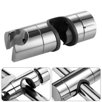 1x Chrome Shower Rail Head Slider Holder Adjustable Universal Bracket 25mm New