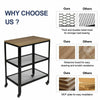 3-Tier Kitchen Trolley Microwave Cart Stand Shelves Storage Wooden Utensils Rack