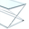 Rectangular Glass Coffee Table Sofa Side Living Room Furniture Chrome Sliver NEW